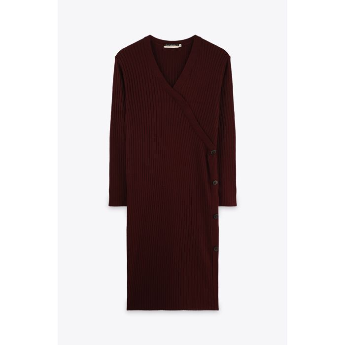 MARWA - ROBE LONGUE MOULANTE - BURGUNDY