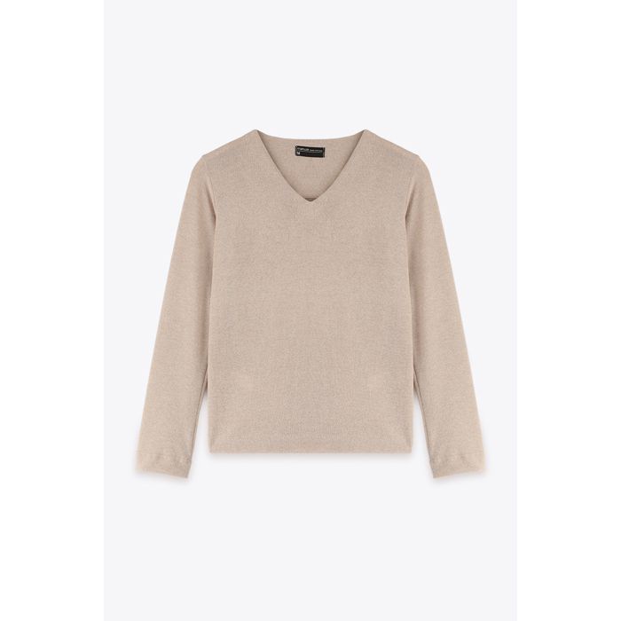 MARWA - TOP BASIC COL V - BEIGE