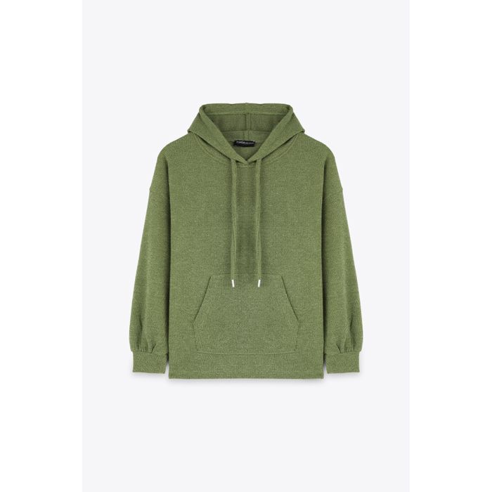 MARWA - HOODIE AVEC POCHES - GREEN FLOWER