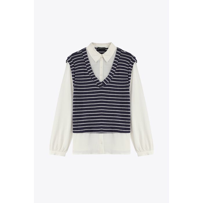 MARWA - TOP 2 EN 1 GILET - BLUE RAYE