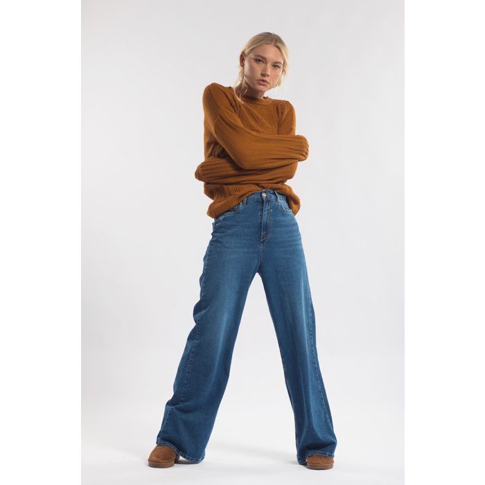 MARWA - LONG GILET EN MAILLE AU TOUCHER DOUX. - GINGER