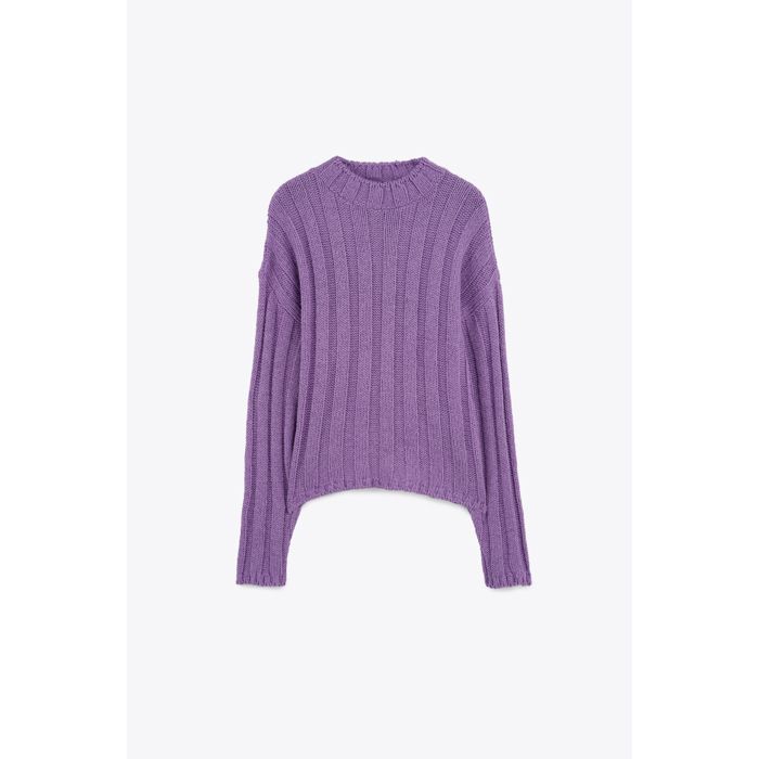 MARWA - PULL RIB EN MAILLE - LAVENDER