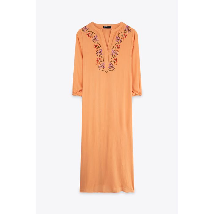 MARWA - GANDOURA BRODERIE - PEACH