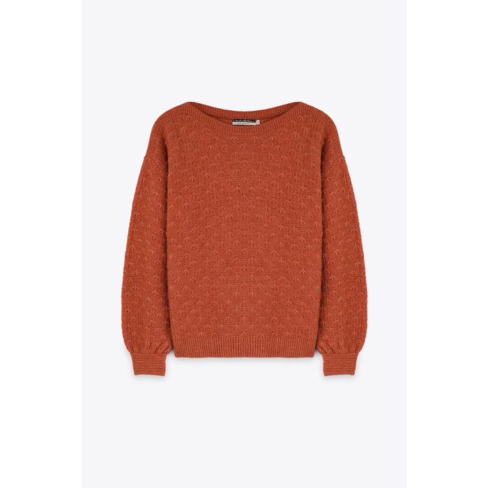 MARWA - PULL AVEC COL  BATEAU - OCRE