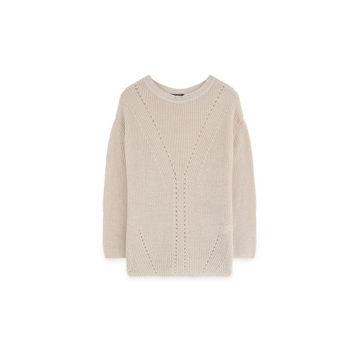 MARWA - PULL BASIC  EN ACRYLIQUE - ECRU