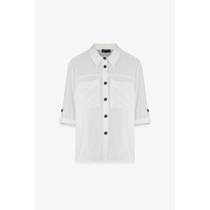 CHEMISE BOUTON  NOIRS - IVORY