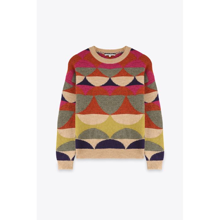 MARWA - PULL JAQUARD GEOMETRIQUE - MULTICO