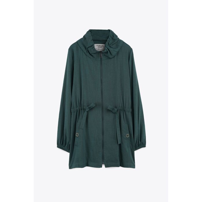 MARWA - PARKA EN LIN - GREEN