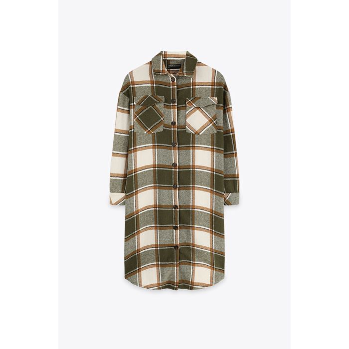 MARWA - SURCHEMISE LONGUE - GREEN CHECK