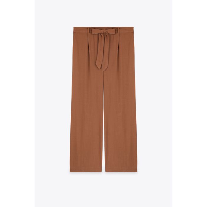 MARWA - PANTALON PALAZZO - NOISETTE