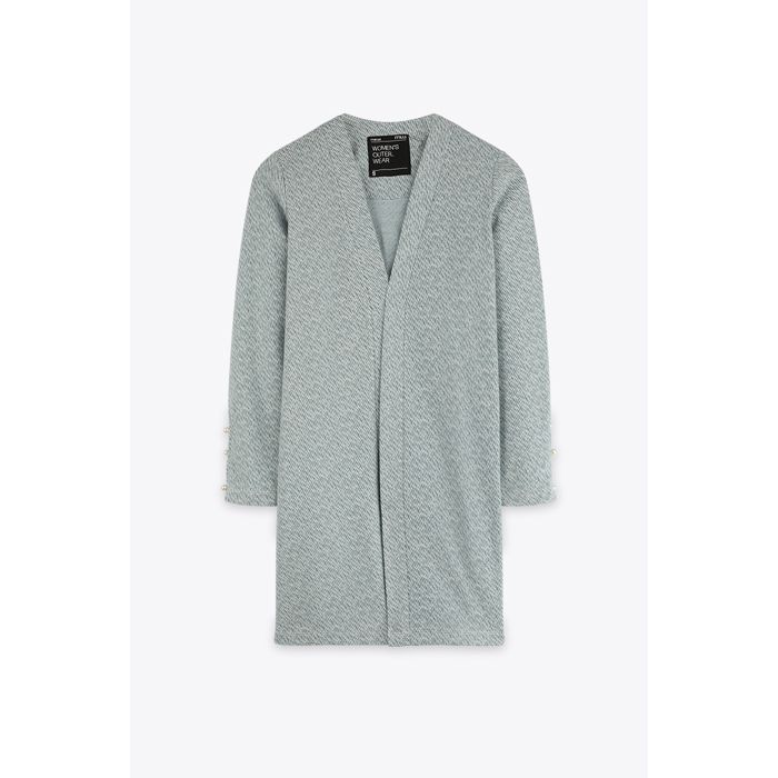 MARWA - GILET MAILLE AVEC PERLE - BLUE