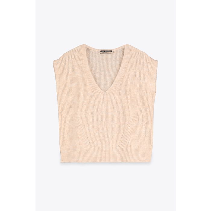 MARWA - GILET SANS MANCHES UNI - ECRU