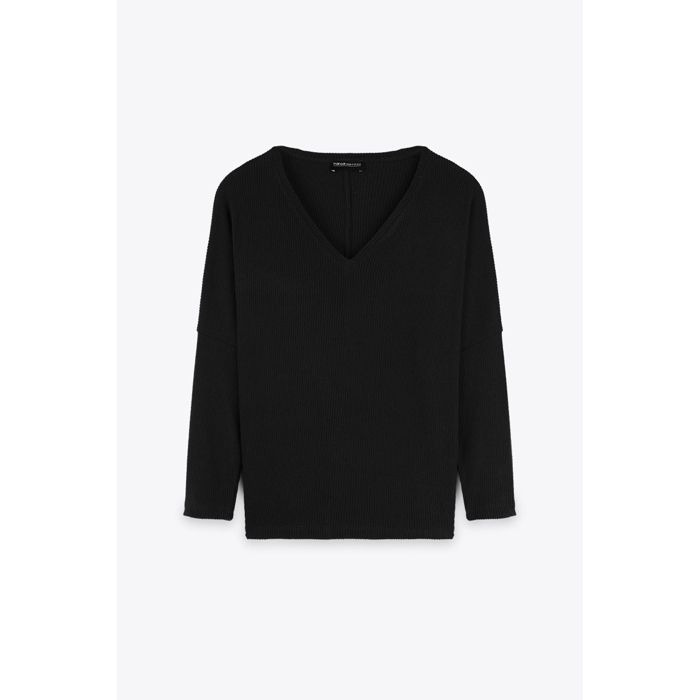 MARWA - TOP COL V - BLACK
