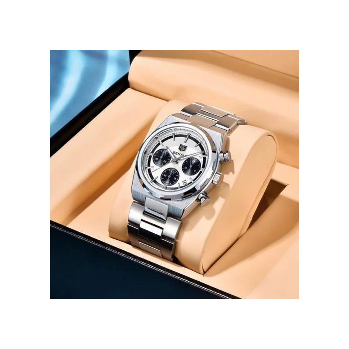 Montre à Quartz - BENYAR - Chronographe - Acier Inoxydable - Résistante à l'eau - Homme