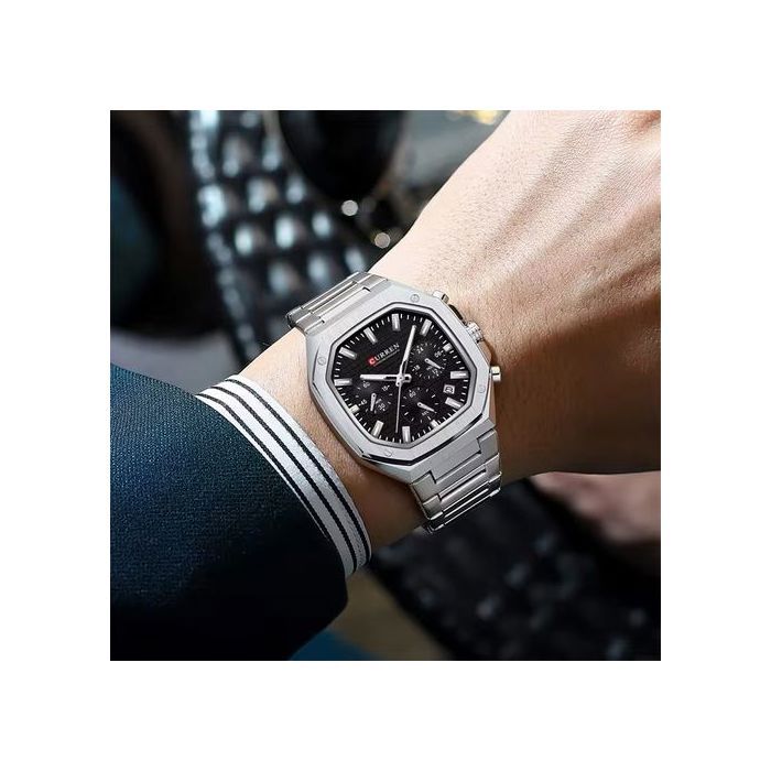 Montre - CURREN - Chronographe - Étanche 3ATM - Acier inoxydable - Style luxe