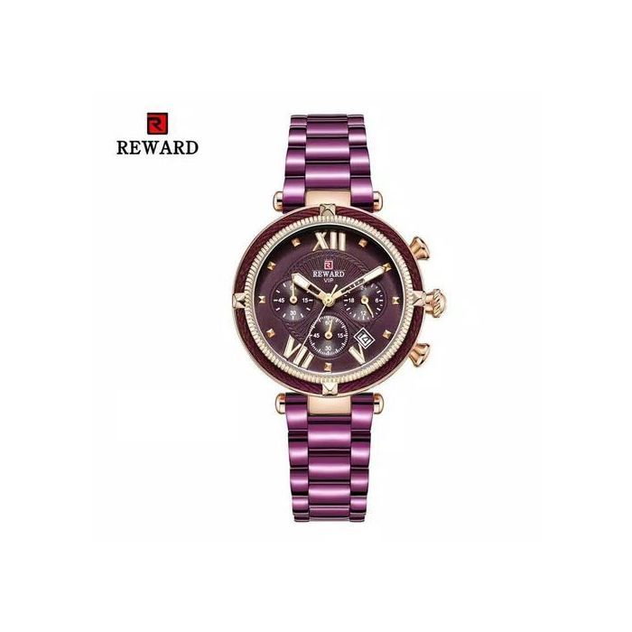 REWARD Montre de luxe chronographe mauve 63084