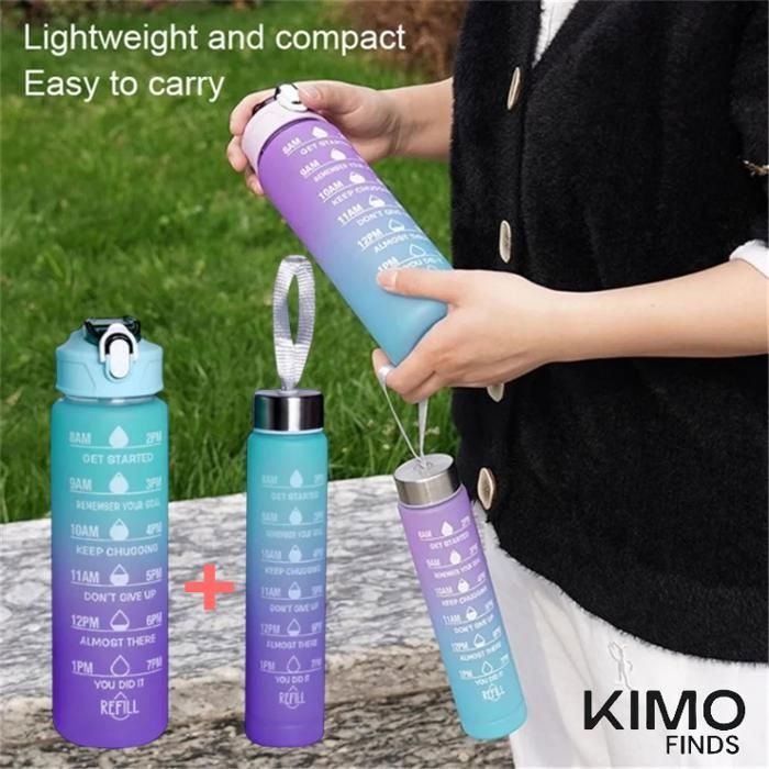 Bouteille d’eau dégradée 750ml - Sans BPA - Idéale sport et bureau - Multicolor