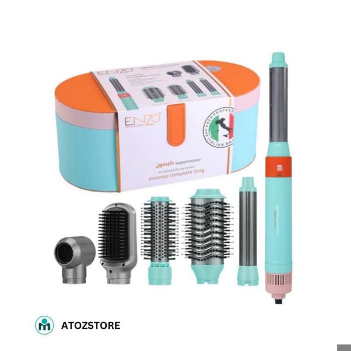 ENZO - Fer à friser et Lisseur - 6 en 1 Hot Air Brush, Multi Styler automatique - 1500W