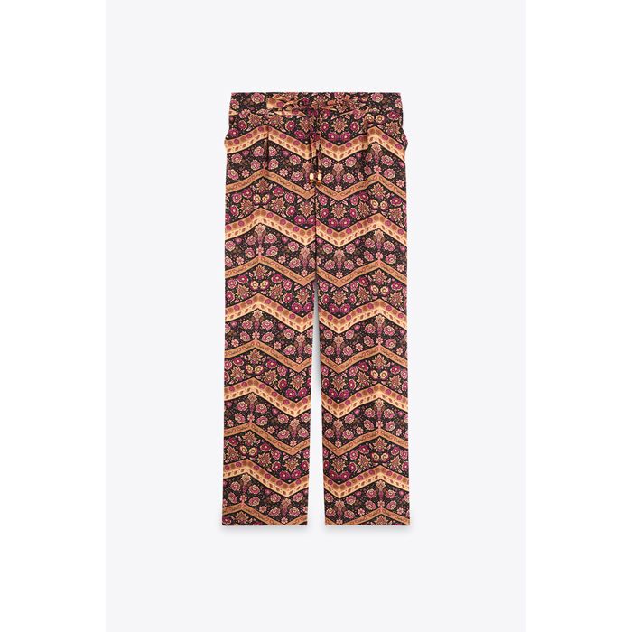MARWA - PANTALON PALAZZO IMPRIME - FUCHIA PATO