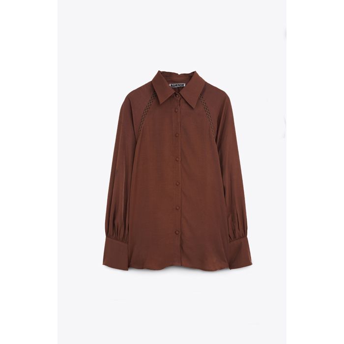 MARWA - MANTEAU MOITIER FOURRURE MOITIER CACHEMIR - DARK CHOCOLATE