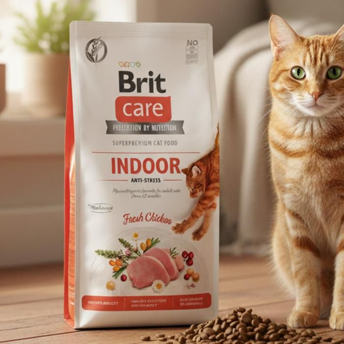 Brit Care Cat Grain-Free Indoor Anti-Stress – Croquettes Sans Céréales pour Chats d’Intérieur  - 2kg