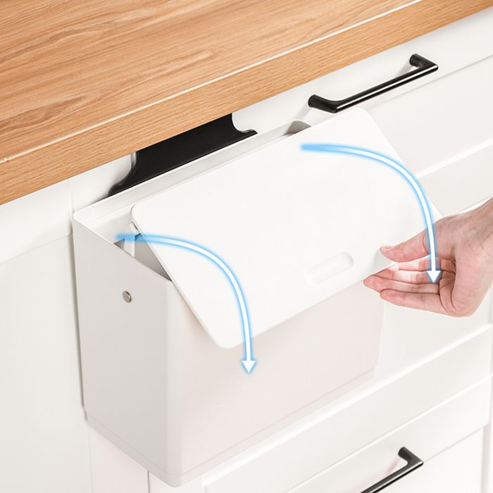 Poubelle murale avec couvercle coulissant – Sans perçage – Fixation murale – Cuisine & salle de bain – Charge 4,5 kg--252*132*212mm