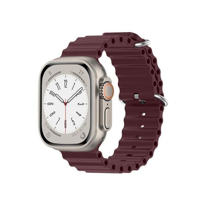 Bracelet de rechange Compatible avec Apple Watch - Série 1 à 8, SE et Ultra. taille:42/44/45/49MM-Rouge