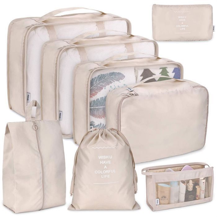 Pack 8Pcs Sac de Rangement pour Voyage de Valise, Organisateur de vêtements