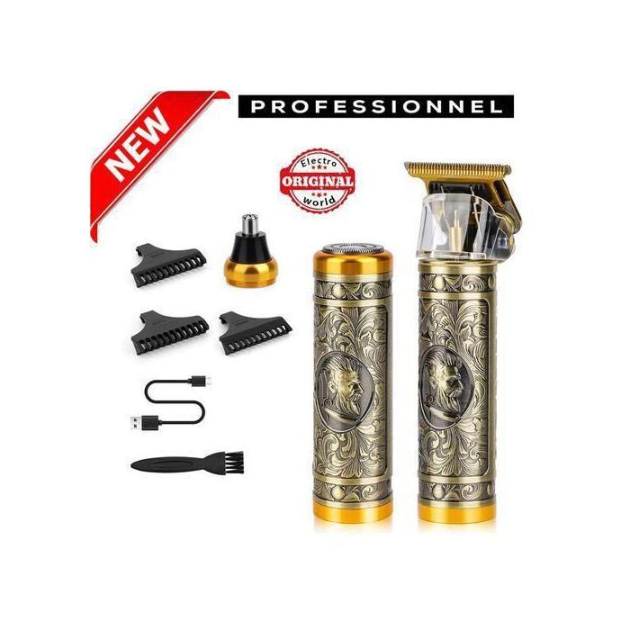 Rasoir Électrique 3 en 1 - GENERIC - T50 - Tondeuse à Barbe - Rasoir Visage - Embout Nez/Oreilles