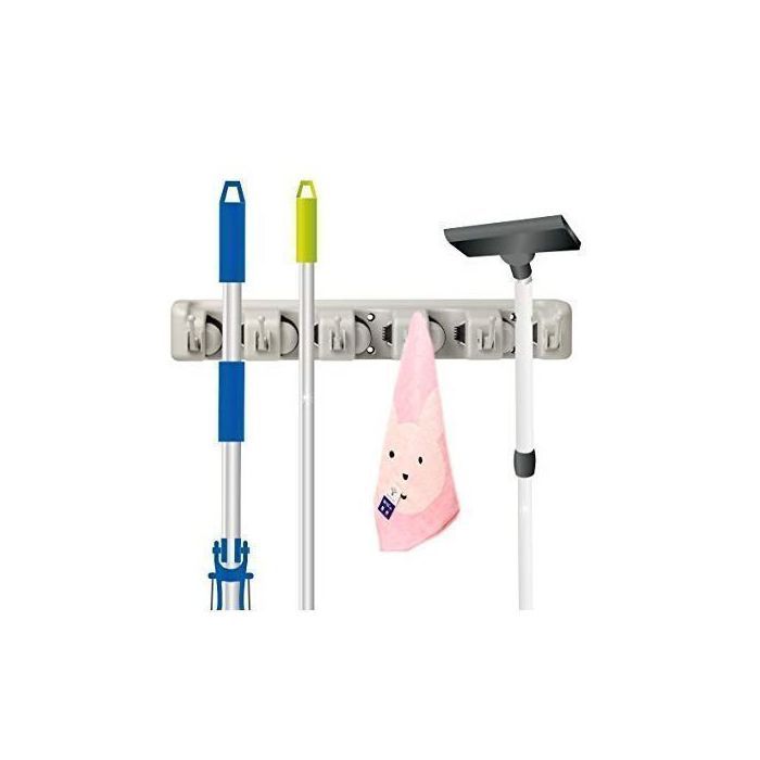 Support pour Accrocher les Balais et autres Accessoires avec 5 positions et 6 Crochets,