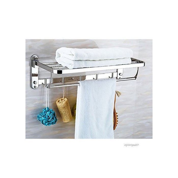 Porte-serviettes de salle de bain pliable en acier inoxydable