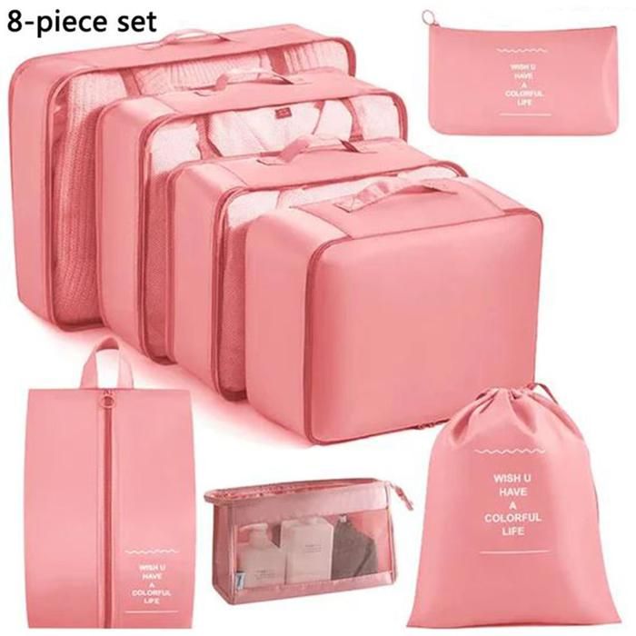 Pack 8 Pcs – Sacs de Rangement pour Voyage & Valise – Organisateurs de Vêtements