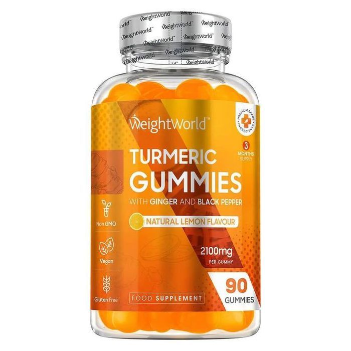Curcuma Turmeric 2100 mg, 90 gummies - Soutien digestif et articulaire, la peau et les os