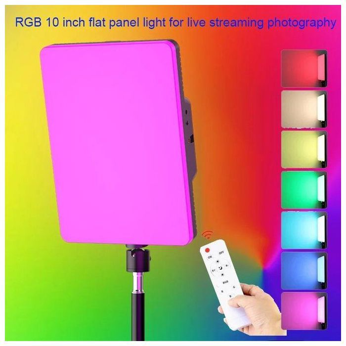 Panneau lumineux éclairage RGB Photo Studio lampe Kit télécommande pour tirer en direct Streaming trépied support