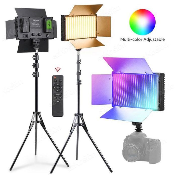 Panneau professionnel d'éclairage vidéo pour appareil photo LED RVB, Alimenté par Batterie Rechargable, lampe de photographie