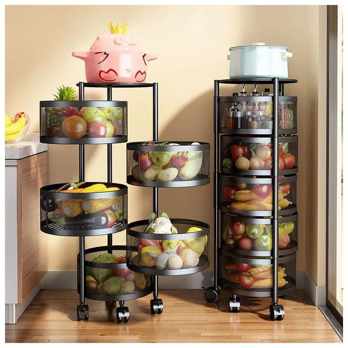 Porte-racks rotatifs, étagères de rangement de cuisine à 360 ° Porte-légumes rotatifs