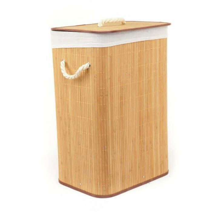 Panier à linge - Pliable en Bois de Bambou Panier à Linge Pliable avec Couvercle Doublure Intégrée - modèles aléatoire