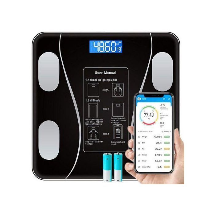 Balance de Graisse Corporelle Intelligente Bluetooth, Balance de Salle de Bain Ménager