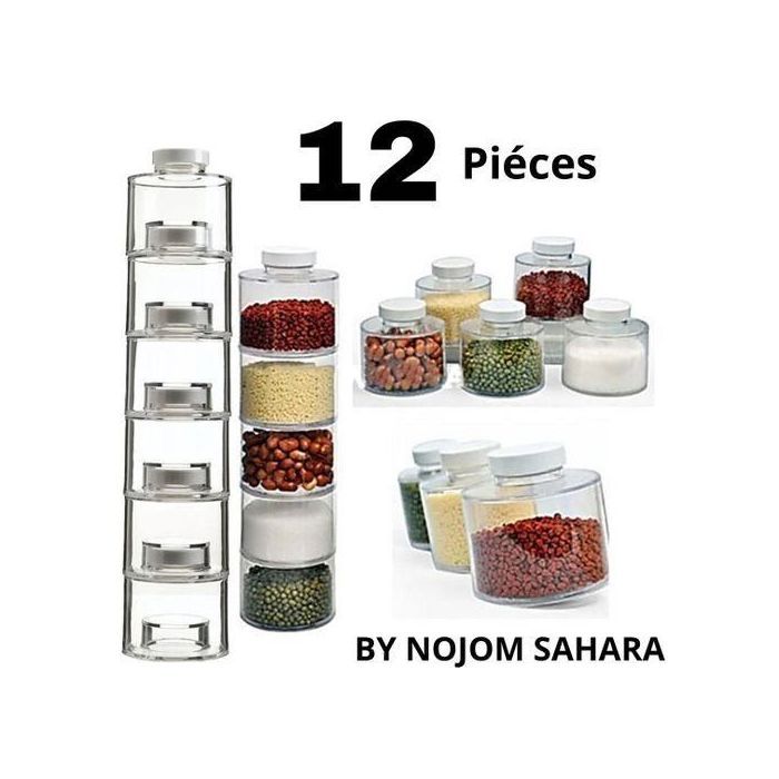 12 Bouteilles Carousel Spice Tower Mortier & pilons Épices Boîte d'assaisonnement transparente