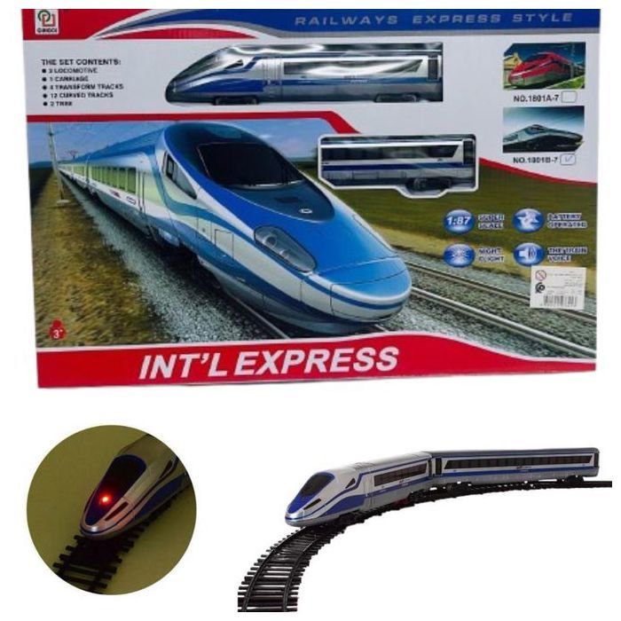 Train Électrique - GENERIC - INT’L EXPRESS - Jouet Lumineux - Jouet Sonore - Pour Enfants