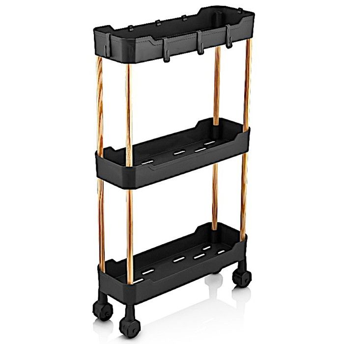 Meuble de rangement à 3 niveaux avec roues
