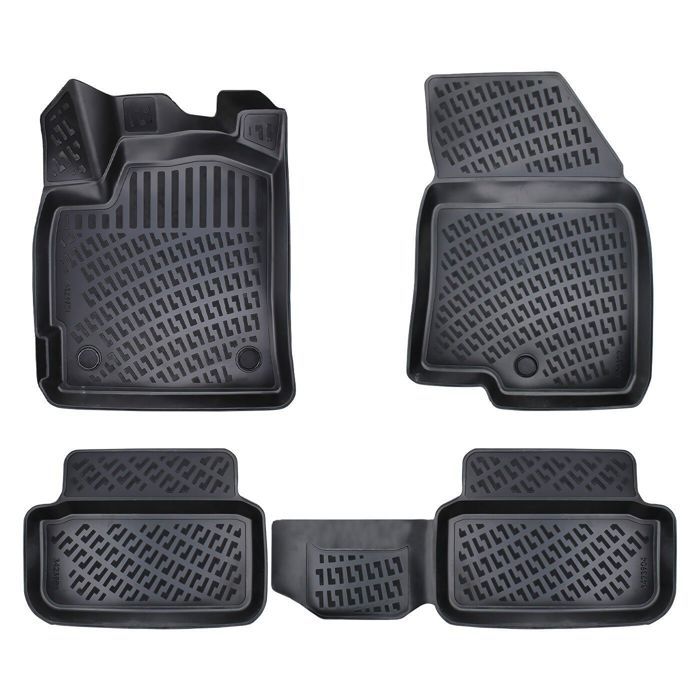 Tapis de sol voiture - Dacia Sandero 2020 - Noir - Haute qualité - Marque Rizline