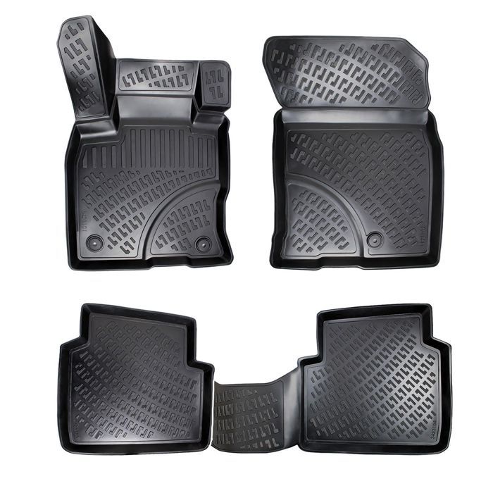 Tapis de sol voiture - Ford Kuga 2019 - Noir - Haute qualité - Marque Rizline
