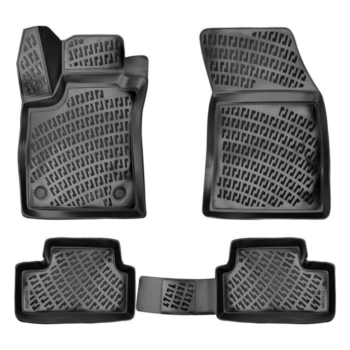 Tapis de sol voiture - Renault Megane 4 - Noir - Haute qualité - Marque Rizline