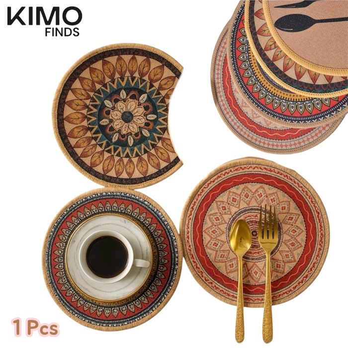 Dessous de verre ronds Multi Design en tissu décoratif. Protègent vos tables avec style. Motifs expédiés aléatoirement (Ship Random)