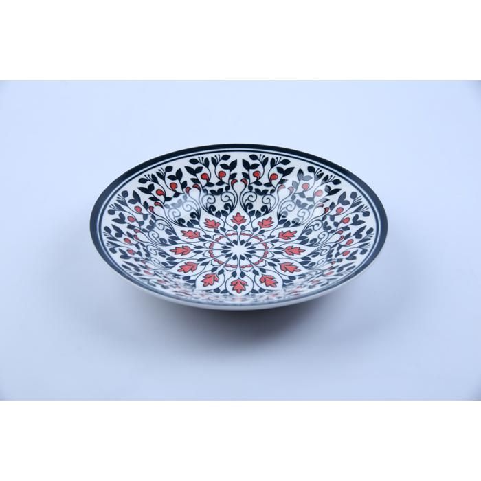 Assiette à soupe ronde Rosace en porcelaine 22,7 cm