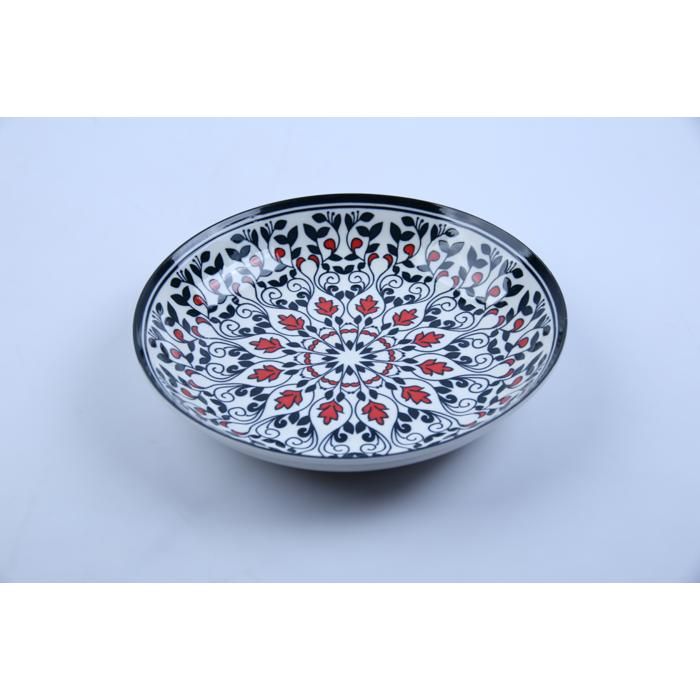 Assiette creuse ronde Rosace en porcelaine 22,8 cm