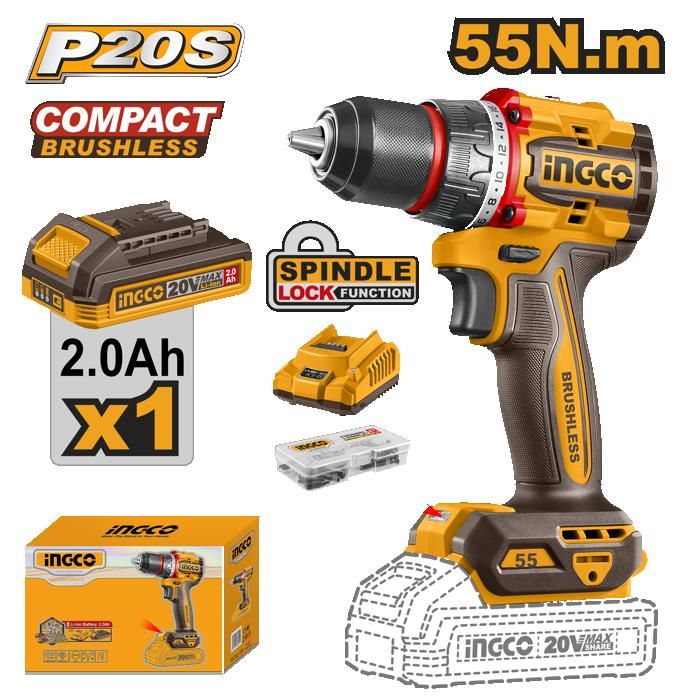 INGCO - Visseuse 20V Brushless – 1 batterie