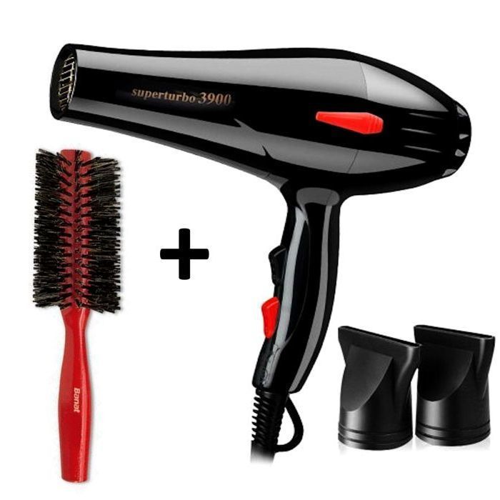 Sèche-cheveux Faba Super Turbo 3900 – 1800W – 2 Vitesses – Brosse de Brushing Incluse
