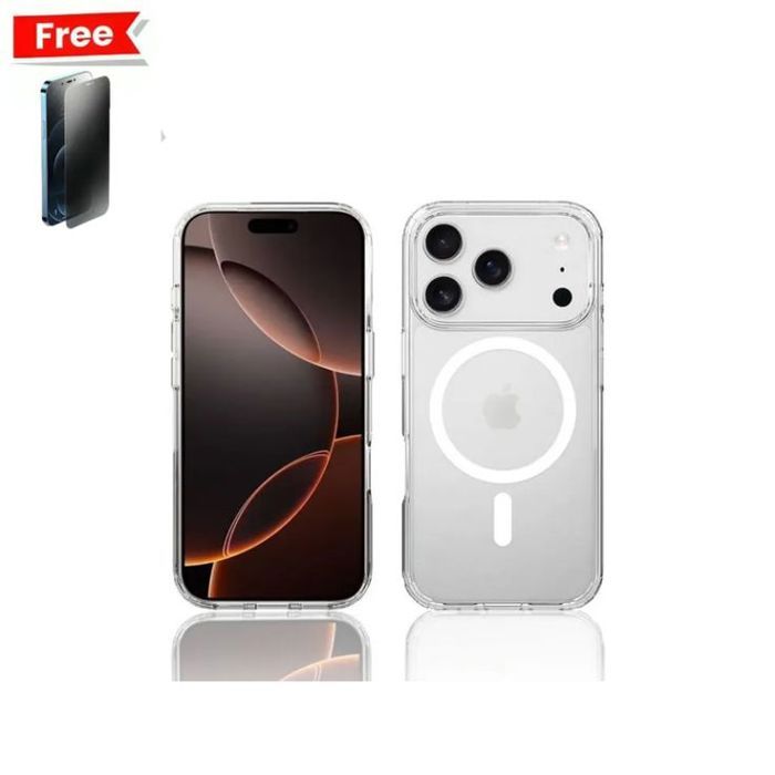 Coque iPhone 17 pro max Magnétique – Crystal Clear Compatible MagSafe +Incassable Fumé Gratuit